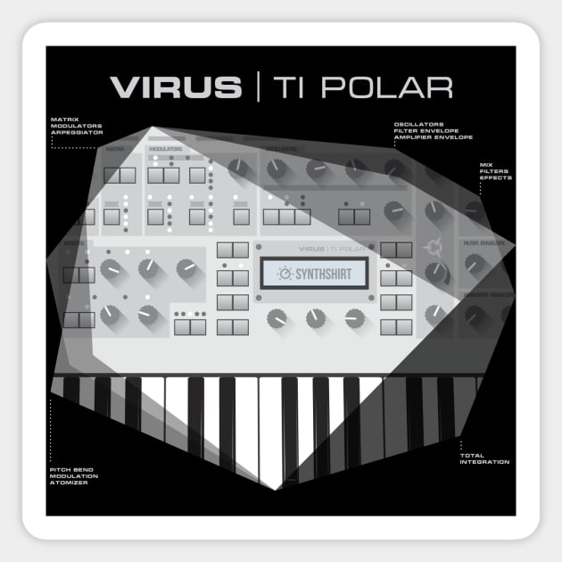 Virus TI Polar Sticker by Synthshirt